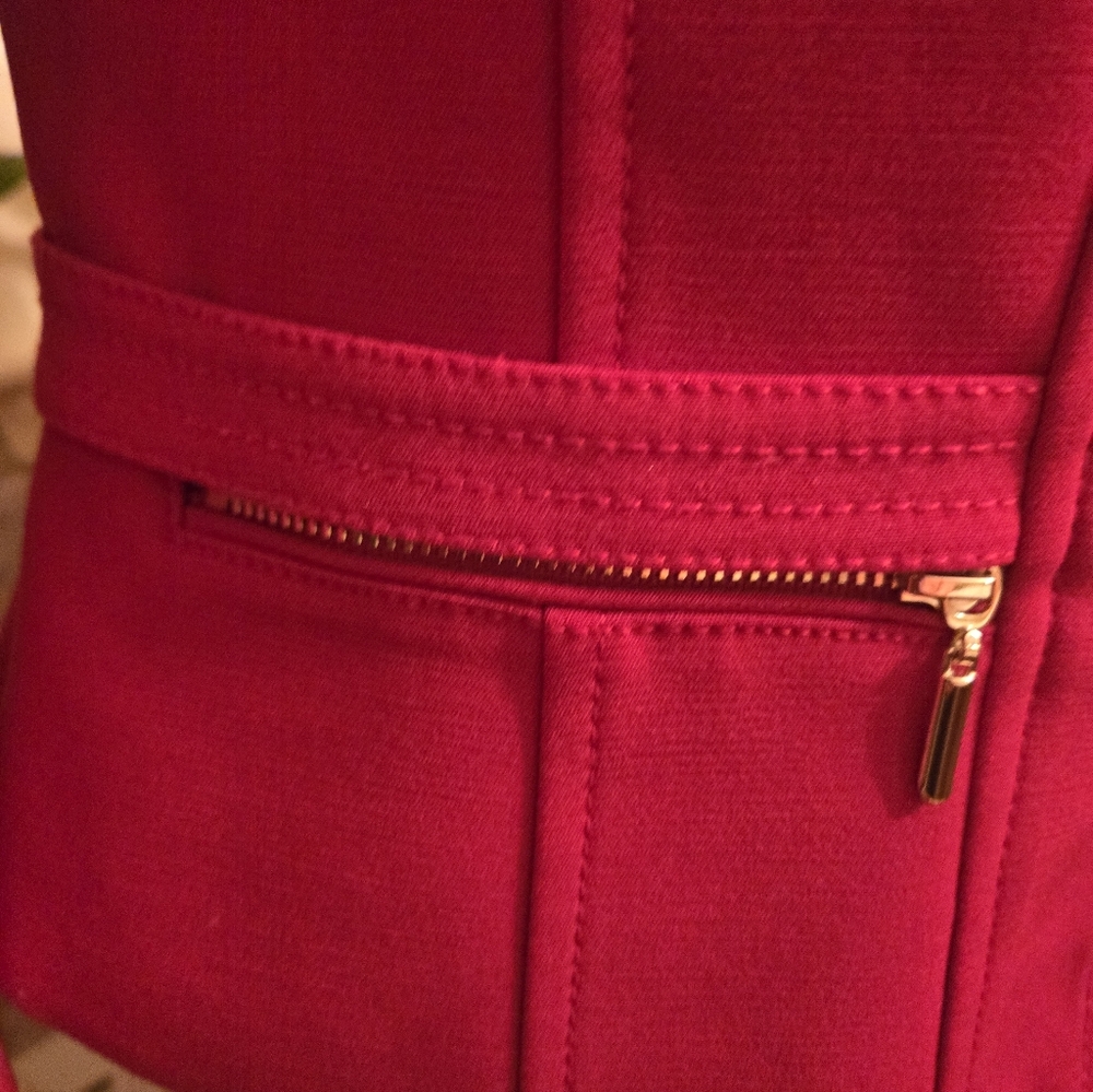 White House Black Market Vibrant Red Blazer Size 00 - Picture 8 of 10